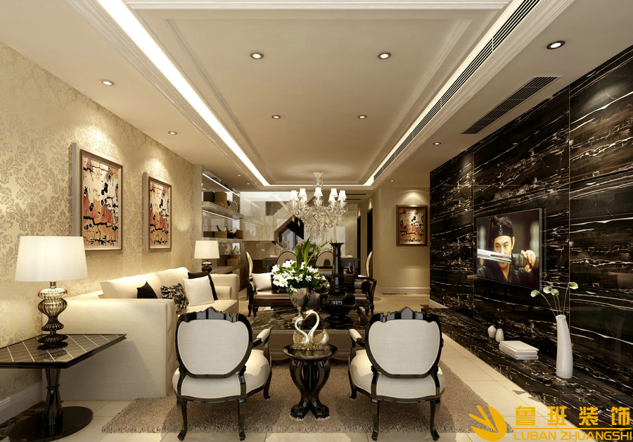 保利星座162平-現代風格客廳