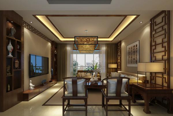 雍湖灣124平新中式裝修設(shè)計(jì)