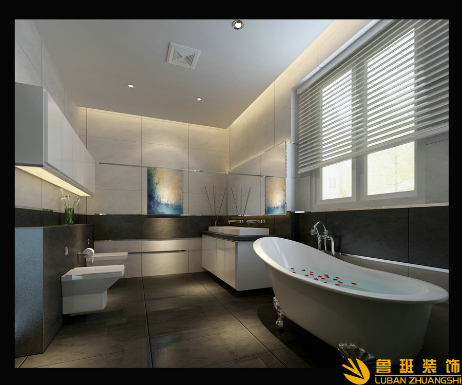 紫檀小區(qū)290平現(xiàn)代大平層設(shè)計(jì)裝修衛(wèi)生間