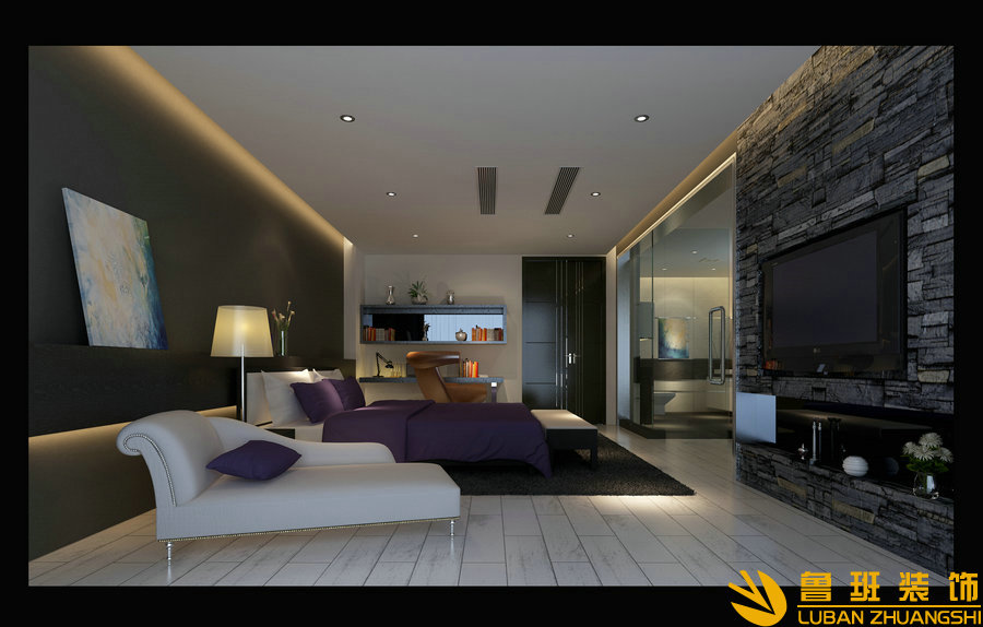 紫檀小區(qū)290平現(xiàn)代大平層設(shè)計(jì)裝修臥室