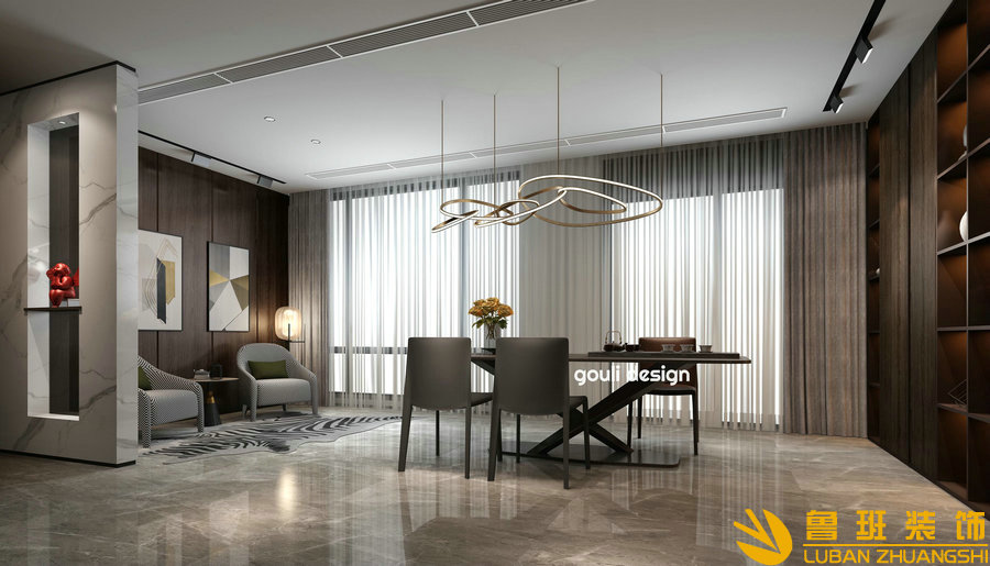 南門綠郡后現代別墅設計裝修茶室