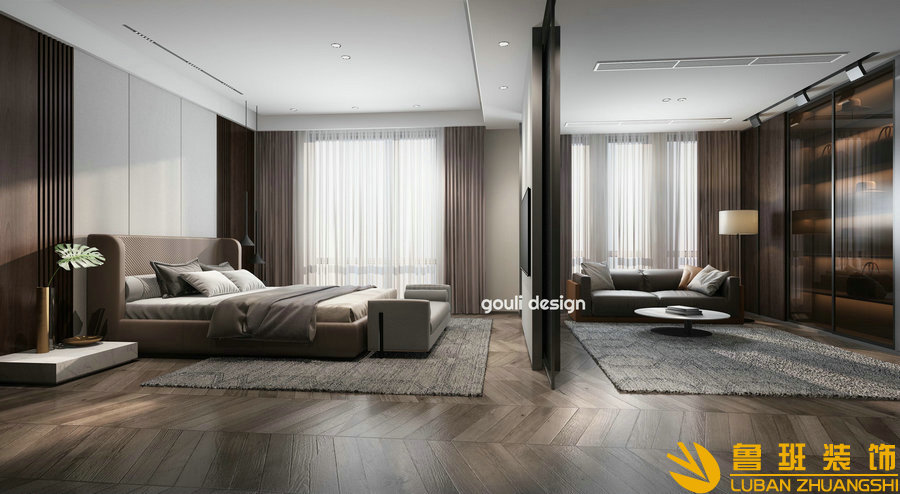 南門綠郡后現代別墅設計裝修主臥