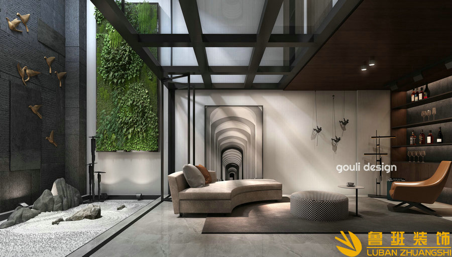 南門綠郡后現代別墅設計裝修酒吧