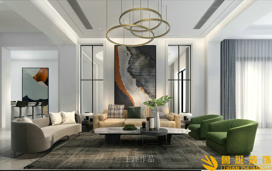 雅居樂634平簡歐別墅設(shè)計裝修客廳