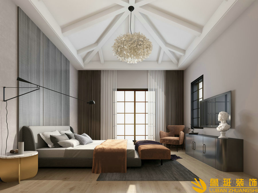 龍湖長橋郡660平現(xiàn)代別墅設(shè)計(jì)裝修主臥