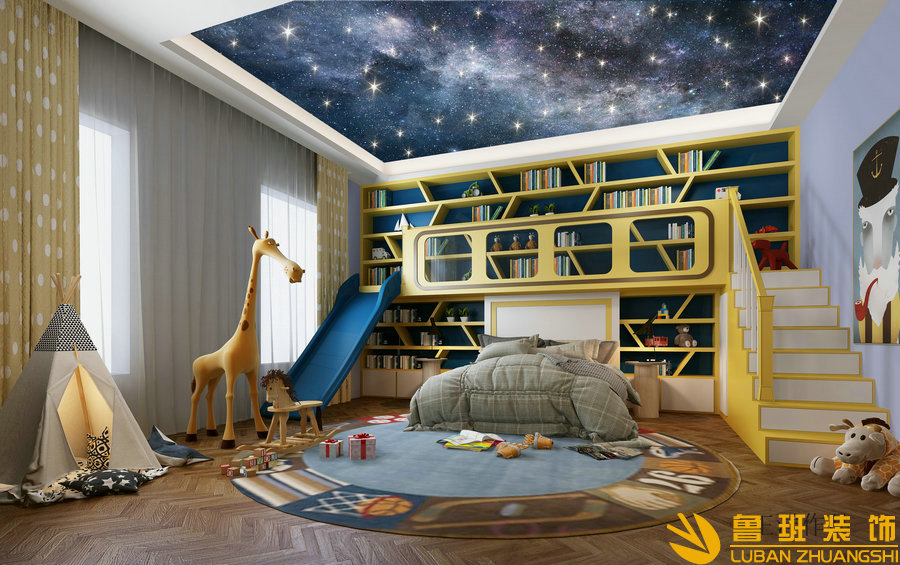 龍湖長橋郡660平現(xiàn)代別墅設(shè)計(jì)裝修兒童房