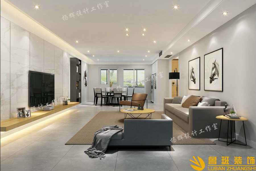 恒大·天府半島160平現(xiàn)代平層設(shè)計裝修客餐廳