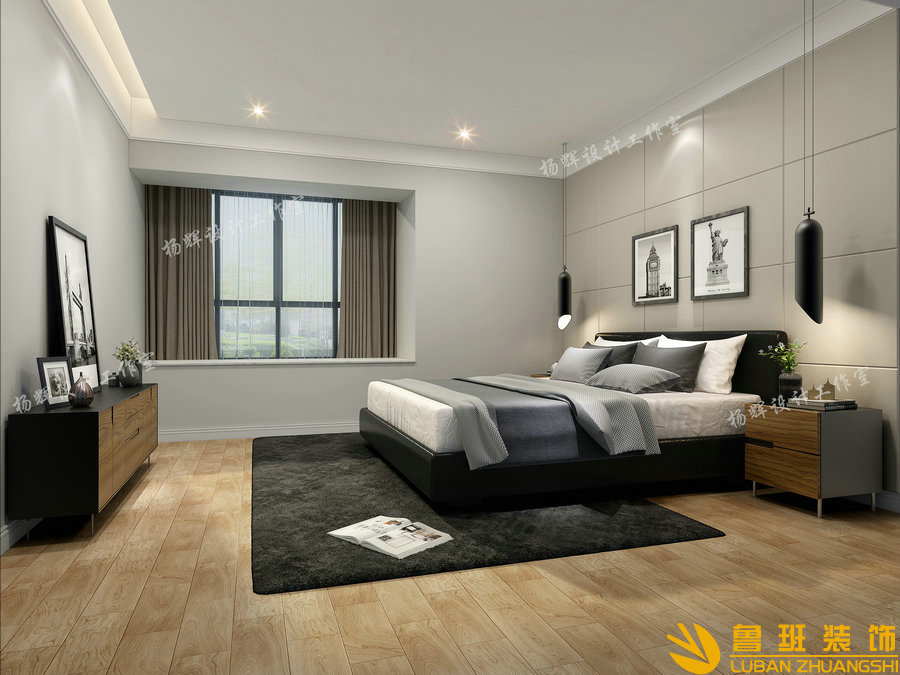 恒大·天府半島160平現(xiàn)代平層設(shè)計裝修主臥