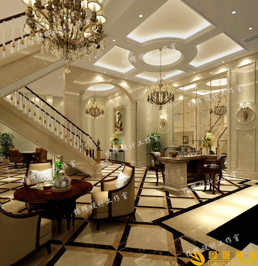 華僑城·東岸320平簡歐別墅設(shè)計(jì)裝修休閑區(qū)