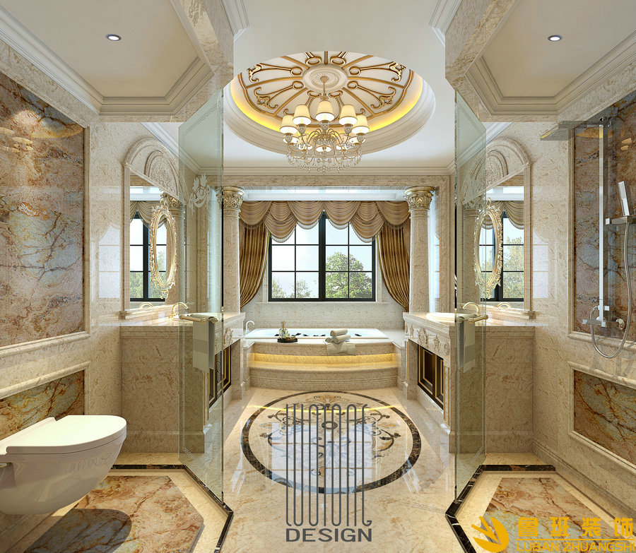 翡翠國際350平法式別墅設計裝修主衛(wèi)