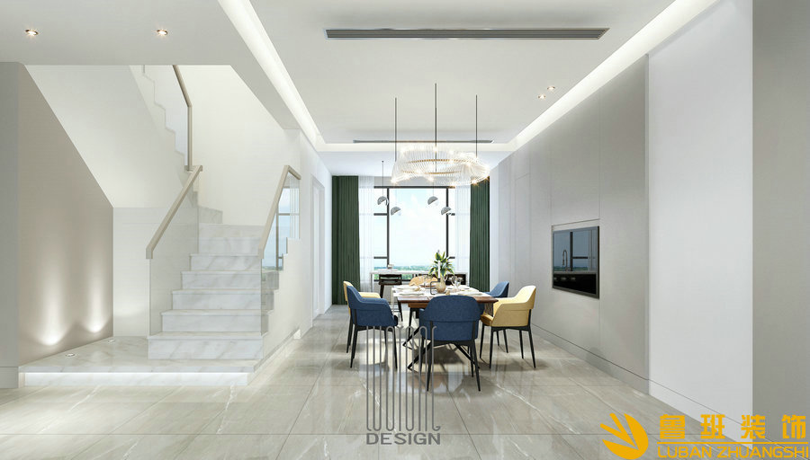 九里晴川300平別墅現(xiàn)代裝修設(shè)計餐廳