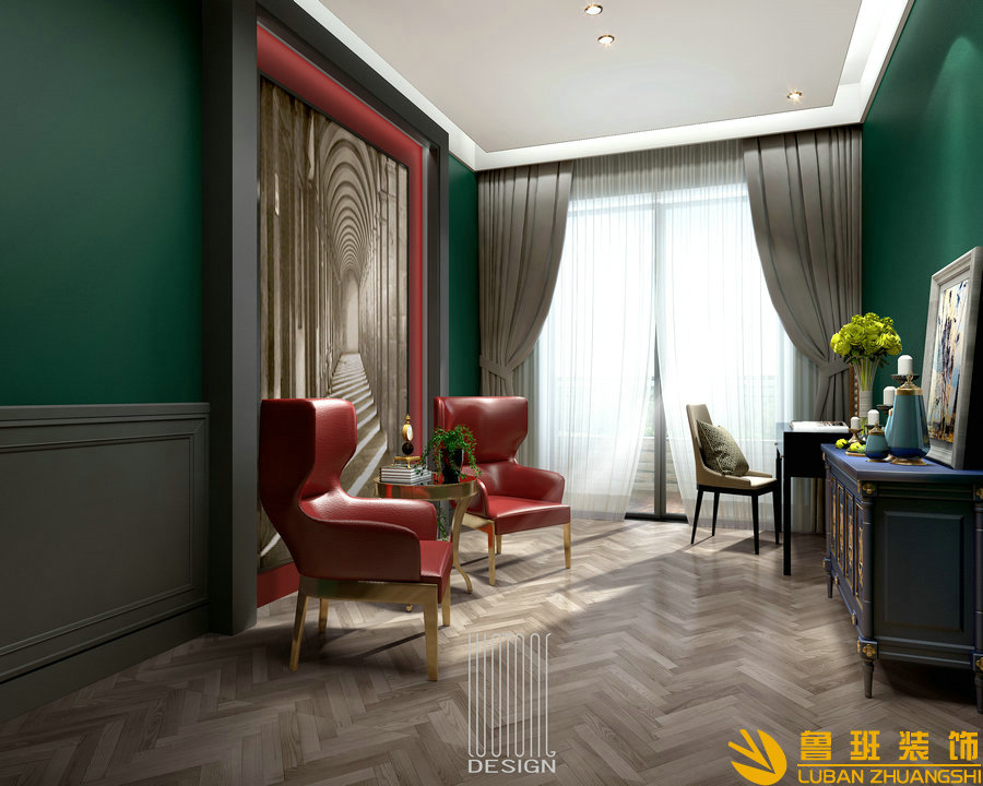 九里晴川300平別墅現(xiàn)代裝修設(shè)計休閑廳