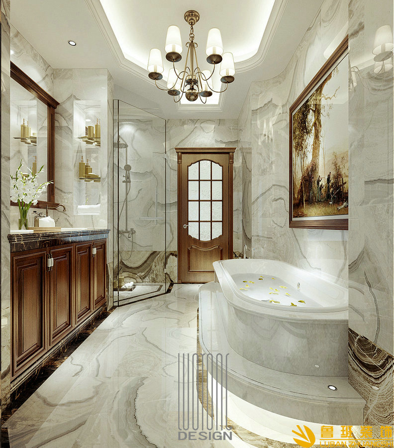 兩河森林500平美式別墅設計裝修主衛(wèi)