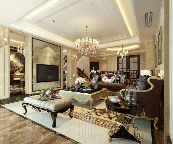 雅居樂550平美式別墅設(shè)計(jì)裝修