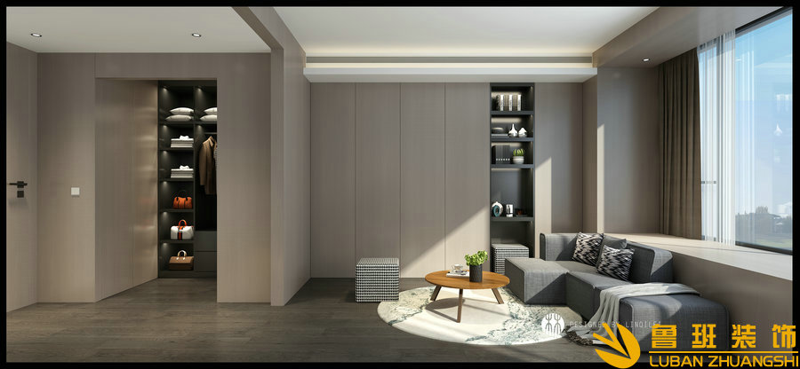 蔚藍卡地亞花園城240平層設計裝修客廳