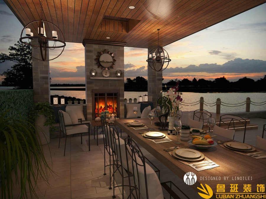 云棲谷460簡美別墅設計裝修燒烤區(qū)