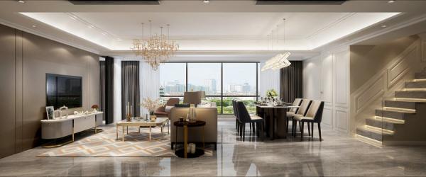 龍湖.九里晴川147平簡歐躍層設計裝修