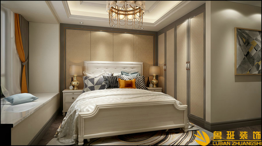 龍湖.九里晴川125平歐式設(shè)計(jì)裝修臥室