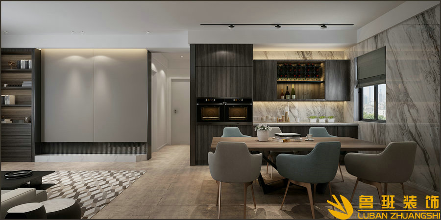 龍湖世紀峰景200現代平層裝修設計餐廳