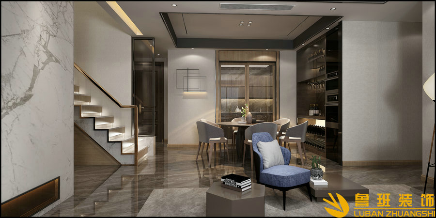 四海逸家217現(xiàn)代躍層設(shè)計裝修樓梯