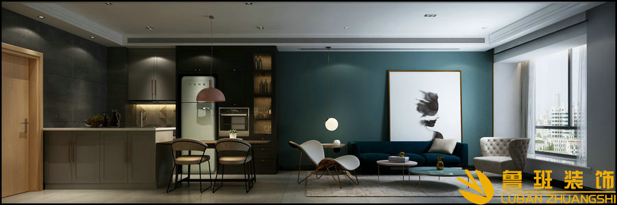 譽峰.遇見60平公寓混搭設計裝修客廳