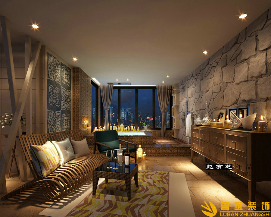 保利康橋300平現(xiàn)代頂躍設(shè)計(jì)裝修溫泉