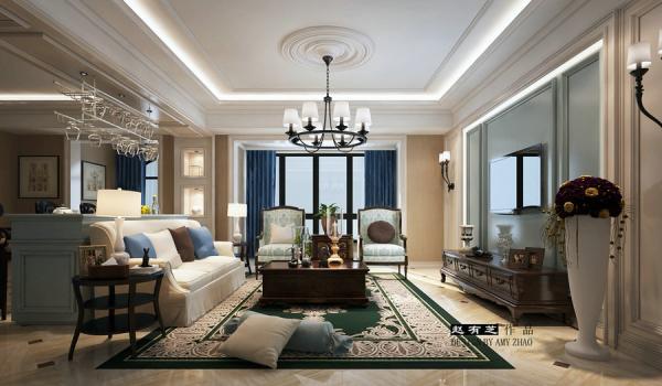 富豪新城200平美式頂躍設計裝修