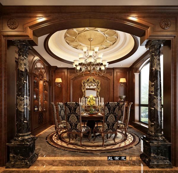 綠地錦天府400平古典歐美聯(lián)排別墅設(shè)計(jì)裝修