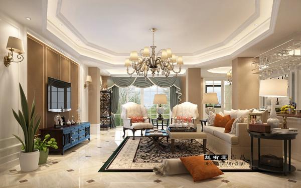龍城一號(hào)底躍300平美式設(shè)計(jì)裝修