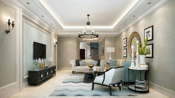 龍灣半島200平復(fù)式美式裝修設(shè)計(jì)