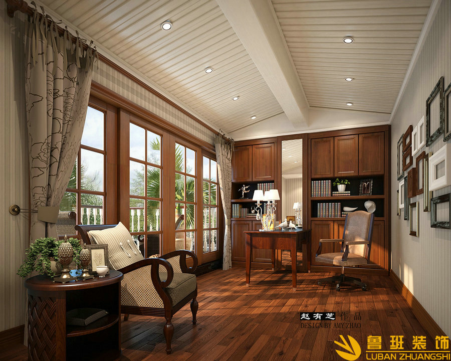 淺水灣280平混搭別墅設計裝修書房