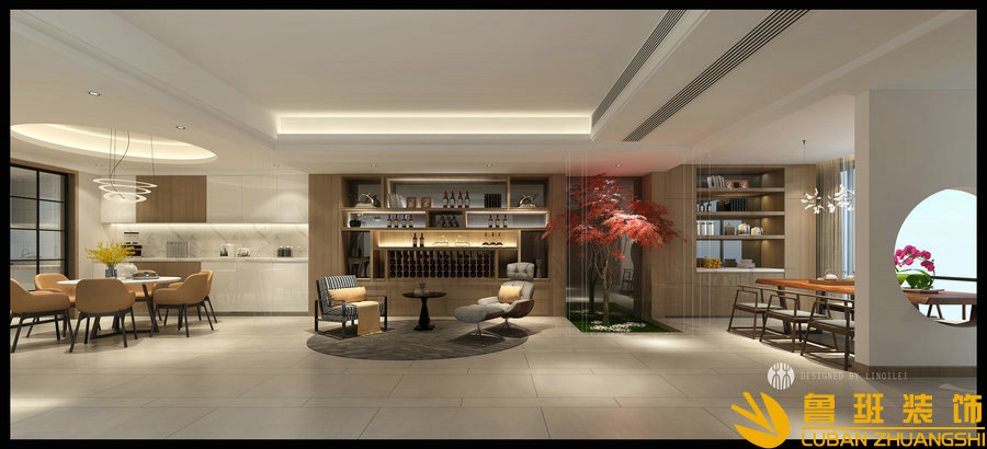 半山愛馬仕400現(xiàn)代別墅設(shè)計(jì)裝修餐廳