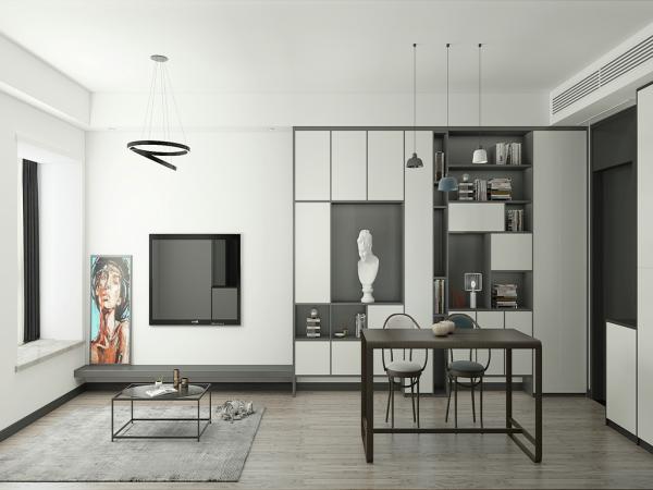 百悅城89平小戶(hù)型黑白灰設(shè)計(jì)裝修