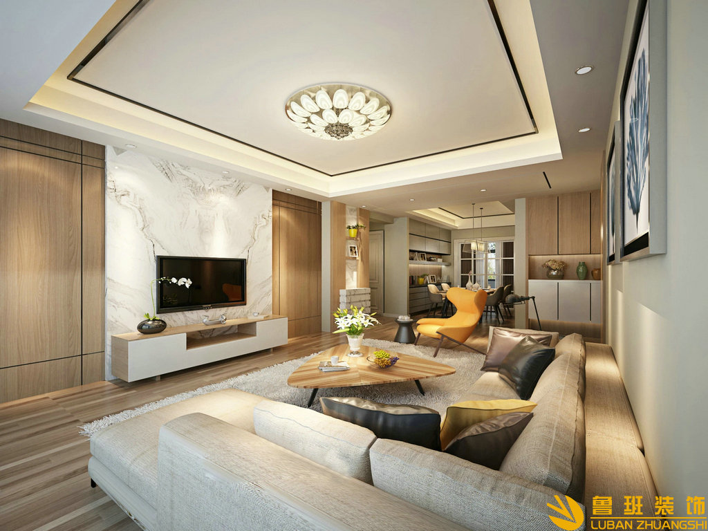 新秀麗景120平裝修設(shè)計(jì)客廳