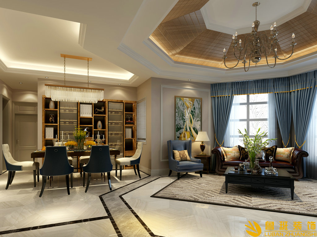 天鵝湖144平大平層裝修設(shè)計餐廳