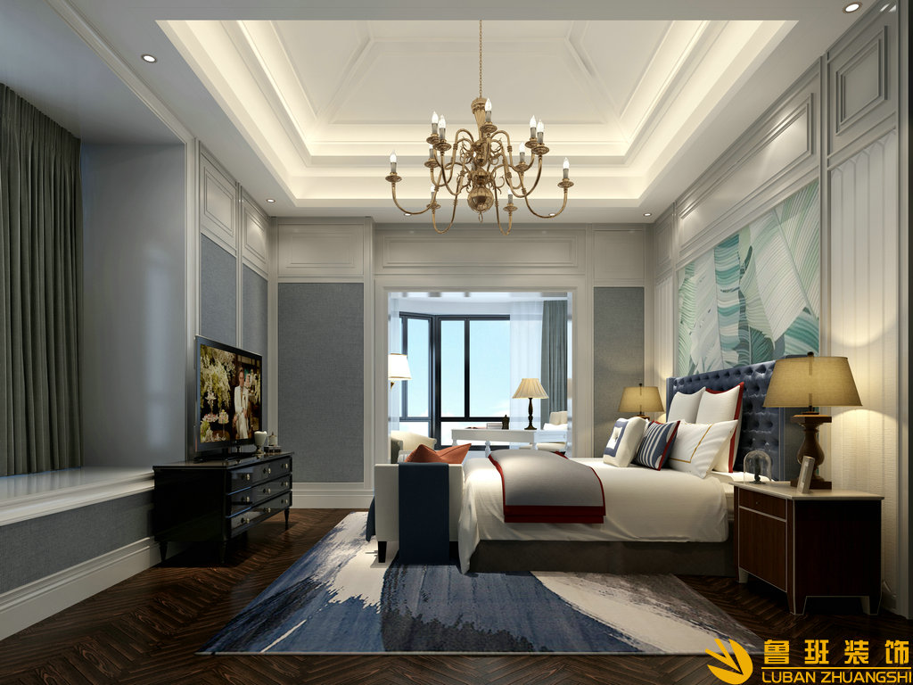 天鵝湖144平大平層裝修設(shè)計臥室