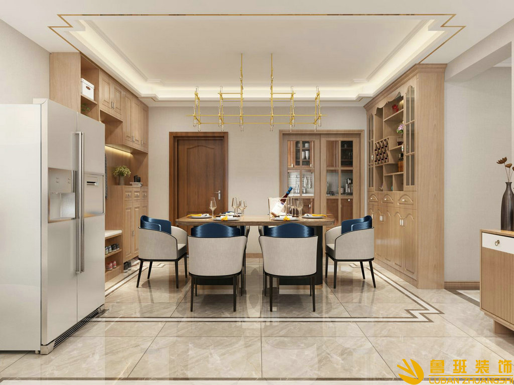 時(shí)代廣場(chǎng)130平平層裝修設(shè)計(jì)餐廳