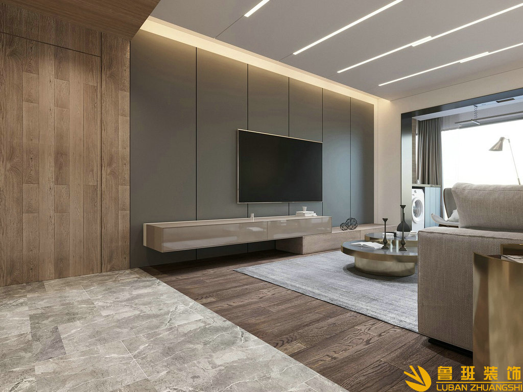 朗基天香130平平層裝修設計客廳