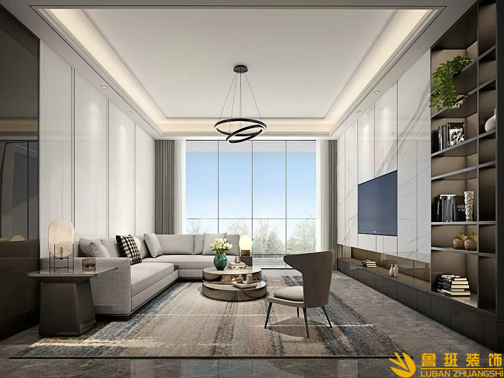 龍湖世紀峰景130平裝修設計客廳