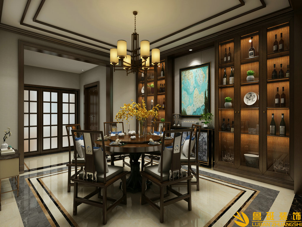 成都后花園345平別墅裝修設(shè)計餐廳