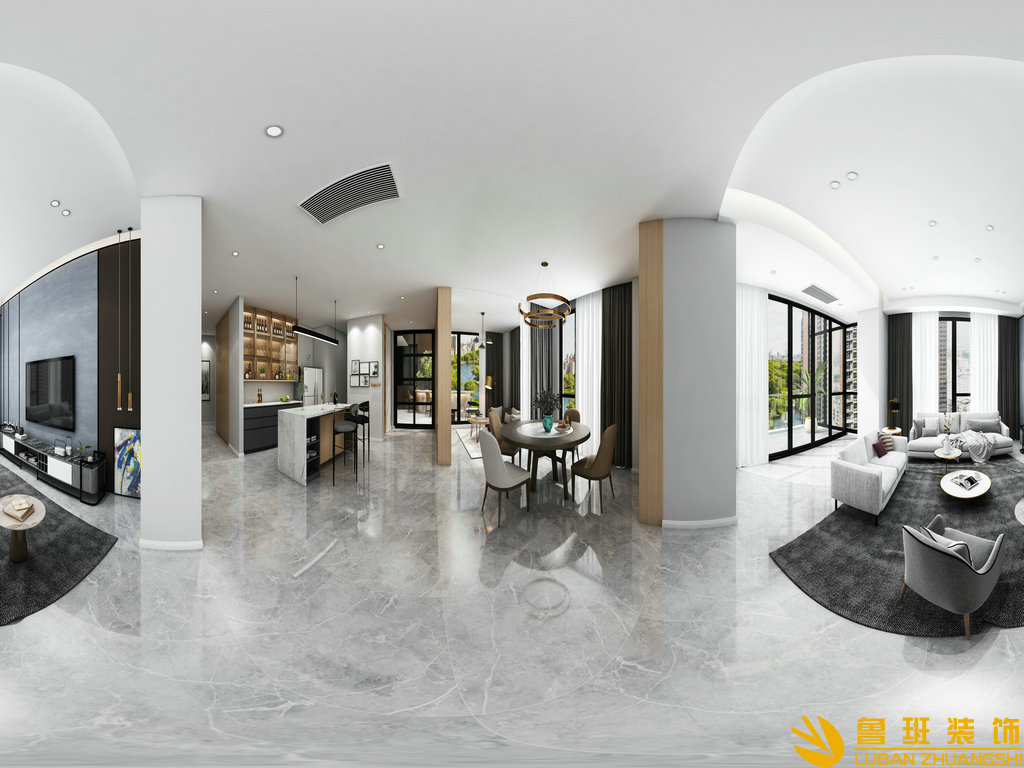 麓湖麒麟薈220平裝修設計客廳