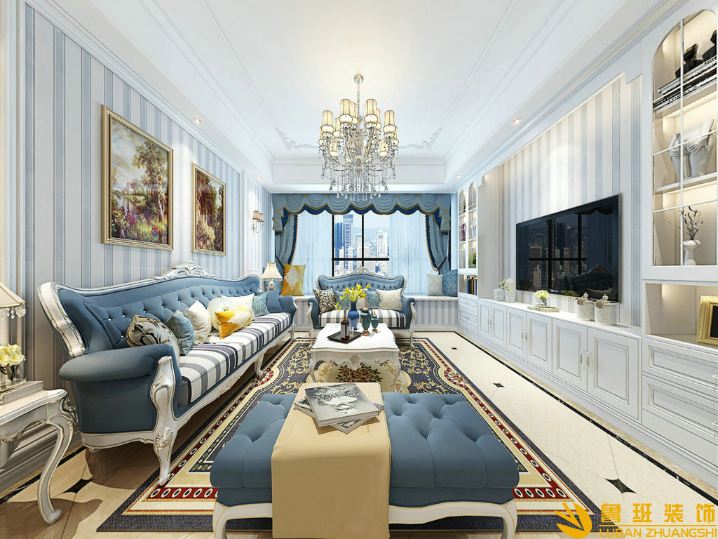 成都南苑180平大平層裝修設計客廳