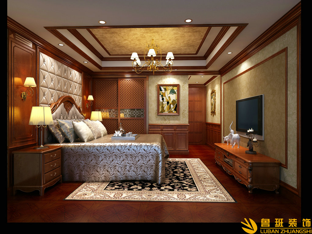 華僑城東岸345平美式裝修設計次臥