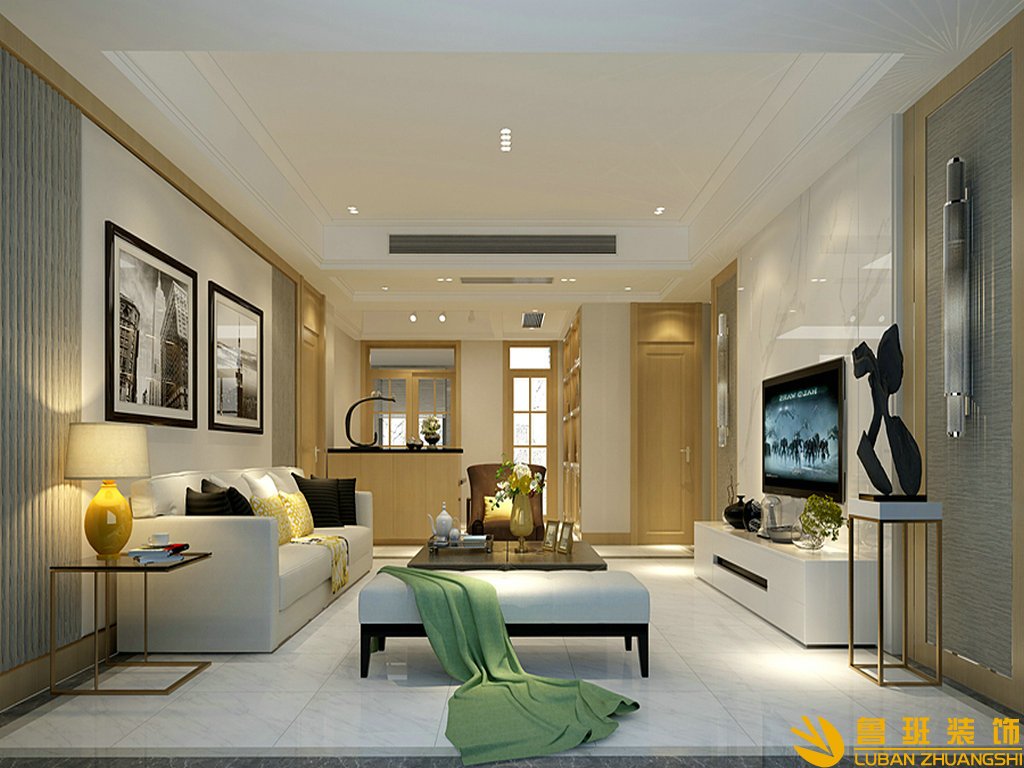 中華家園144平現(xiàn)代裝修設(shè)計客廳