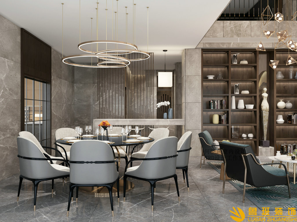 山水峨眉1400平大別墅裝修設(shè)計(jì)正餐