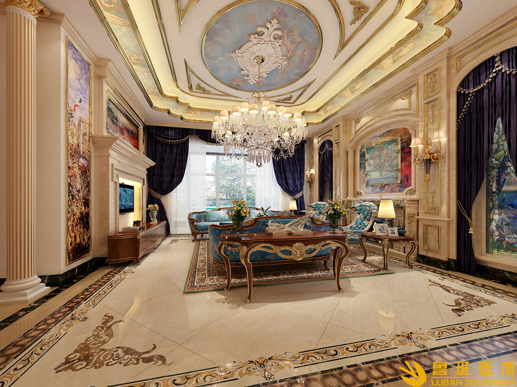 康橋郡300平別墅裝修設計客廳