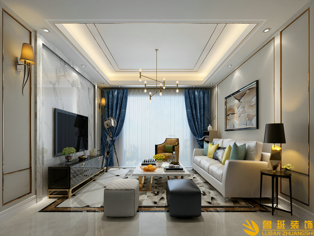 龍湖紫宸120平裝修設計客廳