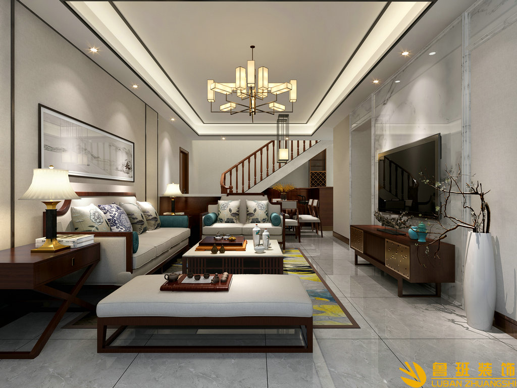 信和御龍山130平裝修設計客廳