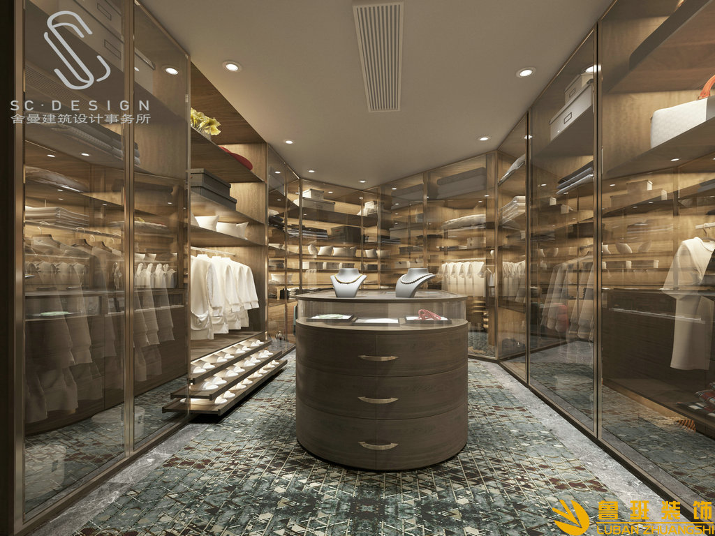 龍湖世紀峰景385平別墅裝修設計衣帽間