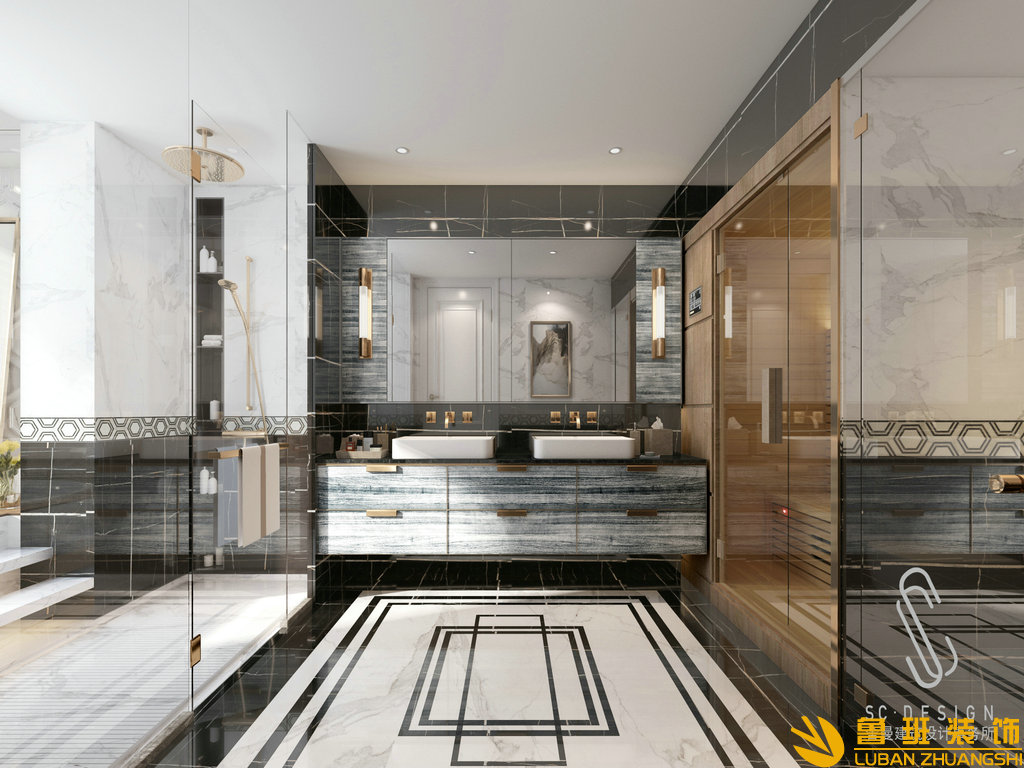 龍湖世紀峰景385平別墅裝修設計衛生間